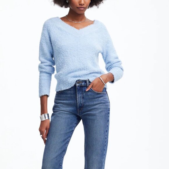 NWT! J. Crew Blue Off-the-Shoulder Sweater Relaxed Fit - Picture 12 of 12